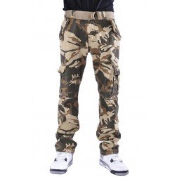Imperious Long Slim Fit Military Desery Camo Utility Cargo Casual Bottom Pants