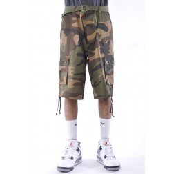 THC Military Camo Cargo Army Shorts Woodland