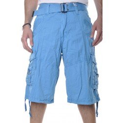 M. Society Belted Utility Cargo Casual Fashion Aqua Drawstring Shorts Pants