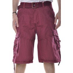 M. Society Belted Utility Cargo Casual Fashion Burgundy Drawstring Shorts Pants