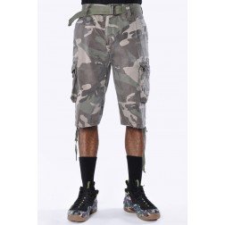 Regal Wear Camo Washed Cargo Shorts Woodland Green