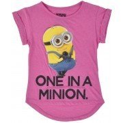 Despicable Me One in a Minion Girls Tee Regular Fit in Pink T-Shirt Top S-XL