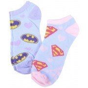 DC Comics Ankle Socks Supergirl Batgirl 2 Pairs Juniors Pastel