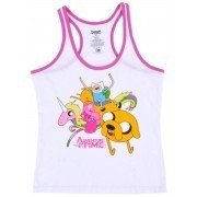 Adventure Time Camisole Tank Top Sleep Shirt Womens Jake Finn Sleepwear White