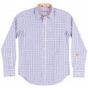 Checkered Button Down Long Sleeve Collared Woven Justing Mens Pink/Blue