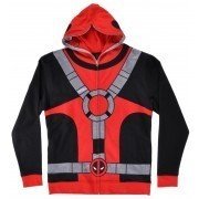 Marvel Deadpool Zip-Up Jacket Hoodie Fleece Regular Fit Mens