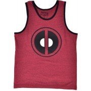 Deadpool Tank Top Logo Red Marvel Comics Muscle Shirt Sleeveless Mens Authentic