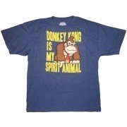 Donkey Kong Nintendo Men's Regular Fit T-Shirt Heather Navy 2XL-3XLT Diddy Dixie