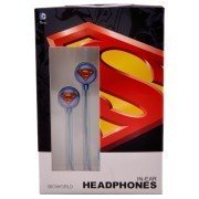 Superman Gel Earbuds DC Comics Headphones Blue