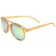 Wayfarer Mirrored Sunglasses Clear Orange Frames One Size Sunnies Shades Glasses