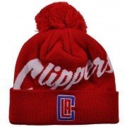 Los Angeles Clippers Pom Beanie Mitchell and Ness NBA Red
