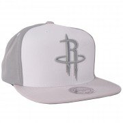 Houston Rockets Snapback Hat Mitchell Ness White Wall Licensed NBA Gray Cap