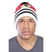 Chicago Blackhawks Beanie Cuffed Pom Knit Sports Team Mitchell Ness Red Black