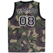 Rambo Burma Jersey 08 Movie Stalone Sir Kevin James Python Camouflage Top