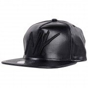 Rocksmith NY Faux Leather Strapback Black Adjustable Headwear Streetwear Cap Hat