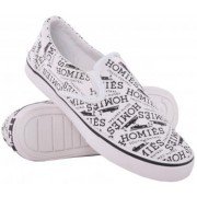 Homies Slip On Shoes Brian Lichtenberg Sneaker Womens Authentic White 5-10