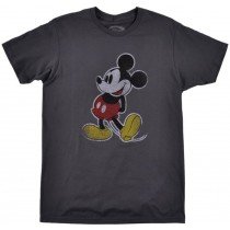 Mickey Mouse Tee Shirt Disney Cartoon Adult Mens Short Sleeve Thin Charcoal