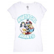 DC Comics What a Girl Wants Juniors T-Shirt White S-2XL Womder Women Bat Girl