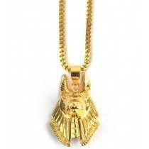 The Gold Gods Anubis Piece Necklace 28 Inch Franco Chain 18k Plated