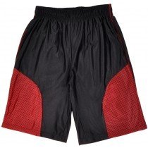 Basketball Shorts Active Fitness Bottoms M-2XL Training Athletic Pocket Blk/Red