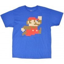 Super Mario Bros Tee Shirt Pixel Game Nintendo Royal Big Tall Authentic Mens