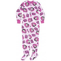 Betty Boop All Over Fleece Pajama PJ Lounge Sleepwear Bed Sleep Footsie Pink