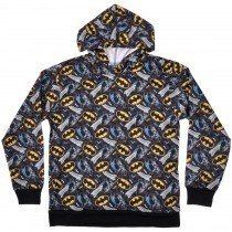 Batman Hoodie Pull Over Dark Knight Fleece Polyester DC Comics Authentic Teens