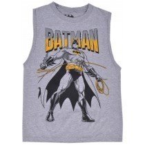 Batman Tank Top Kids Shirt Sleeveless Dark Knight Boys Gray Hero Authentic S-XL