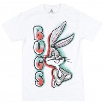 Looney Tunes Bugs Bunny Spray Paint Regular Fit T-Shirt Cartoon Daffy Tee White