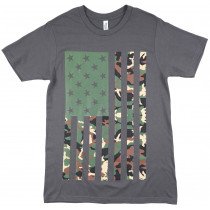 Camouflage American Flag T-Shirt Grey Mens Small