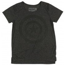 Marvel Captain America Shield T-Shirt Distressed Elongated Womens
