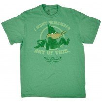 Daffy Duck Tee Shirt Looney Toons Licensed Faded Green Cartoon Authentic Mens
