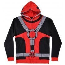 Marvel Deadpool Zip-Up Jacket Hoodie Fleece Regular Fit Mens