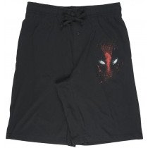 Marvel Deadpool Loungewear Shorts Superhero Casual Comfy Film Movie Bottom Black