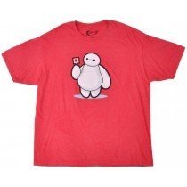 Big Hero 6 Tee Shirt Disneyland Licensed Baymax Short Sleeve Red Authentic Mens