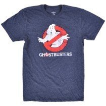 Ghostbusters T-Shirt Glow In The Dark Short Sleeve Mens Heather Navy Top