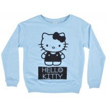 Hello Kitty Sweatshirt Sweater Pullover Crewneck Long Sleeve Lace Light Blue