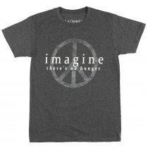 John Lennon No Hunger Regular Fit T-Shirt Peace Music Tee Top Heather Charcoal