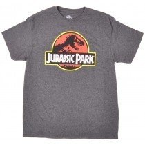 Jurassic Park Tee Shirt Movie Logo Charcoal Licensed Dino Authentic Mens S-4XL