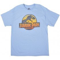 Jurassic Park Tee Shirt Movie Logo Light Blue Licensed Dino Authentic Mens S-2XL