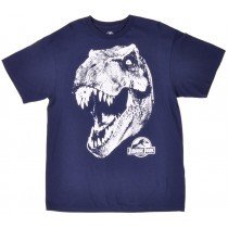 Jurassic Park Tee Shirt T Rex Logo Movie Navy Licensed Dino Authentic Mens S-3XL