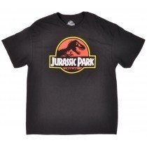 Jurassic Park Tee Shirt Logo Black Licensed Dino Movie Authentic Mens S-4XL