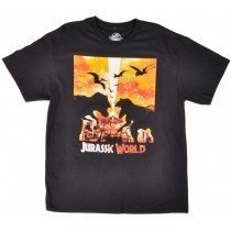 Jurassic World Tee Shirt Movie Logo No Leaving Black Licensed Authentic Mens