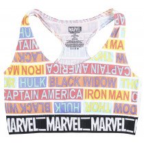 Marvel Avenger Superhero Names Sports Bra Athleisure Gym Exercise Aerobics White