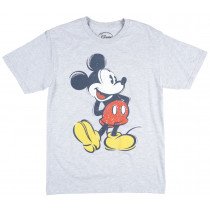 Disney Mickey Mouse Retro Regular Fit T-Shirt Minnie Disneyland Tee Heather Grey
