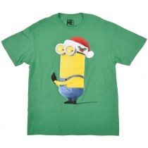 Despicable Me Christmas Minions T-Shirt Green Mens