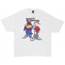 Looney Tunes "Kickin' it Old School" Regular Fit Men's T-Shirt White Tee 2XL