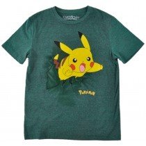 Pokemon Pikachu Tee Shirt Short Sleeve Nintendo Character Green Authentic Mens