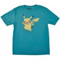 Pokemon Pikachu Tee Shirt Acid Wash Short Sleeve Nintendo Aqua Mens Authentic
