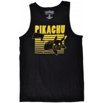 Pokemon Pickachu Tank Top Shirt Nintendo Anime Mens Fashion Cotton Black